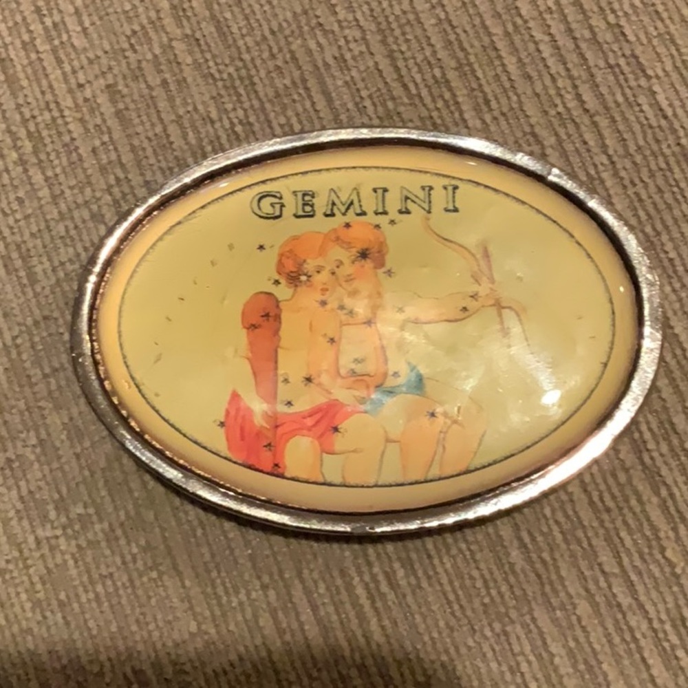 Zodiac Gemini Belt Buckle Vintage